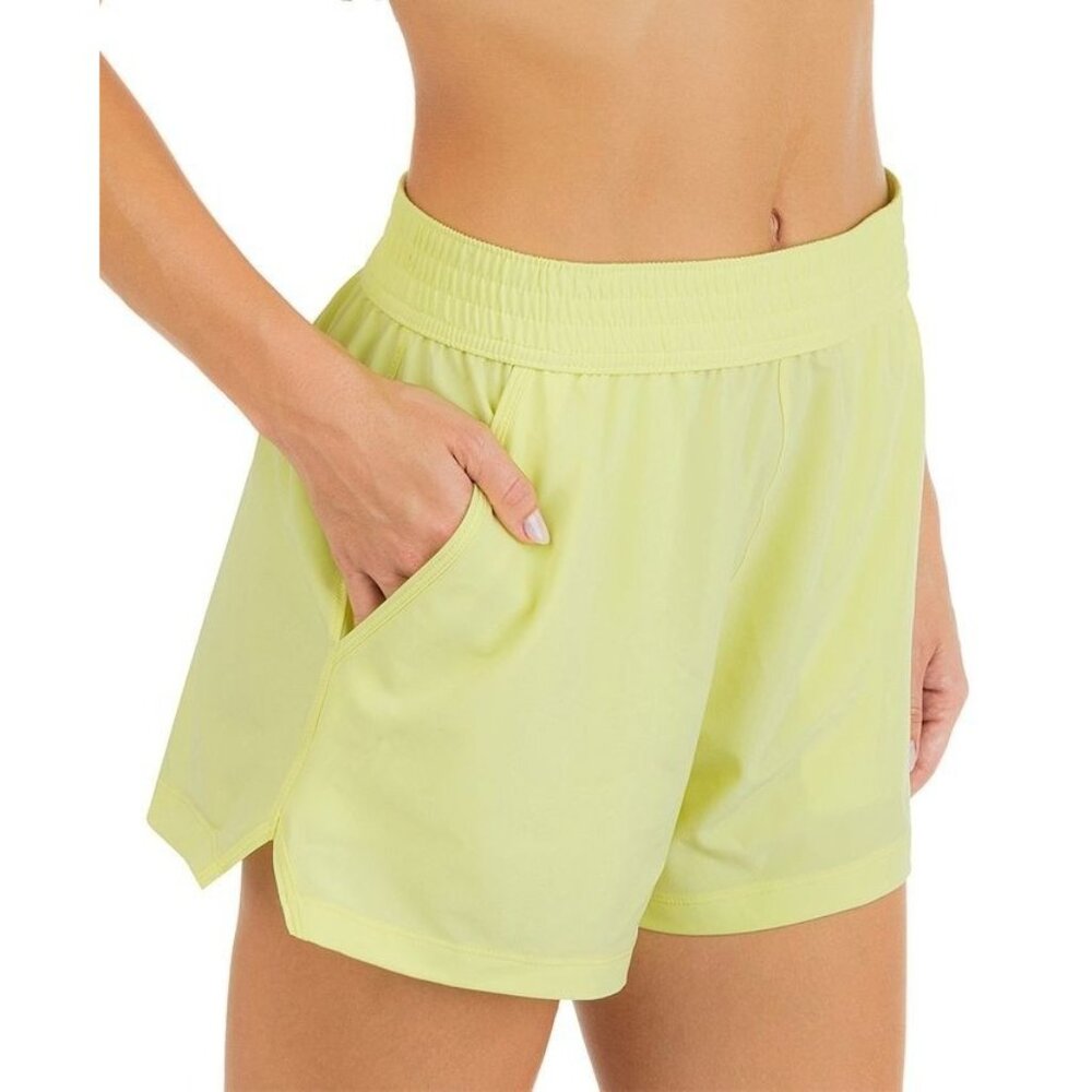 Hurley XL Boardshorts Smocked Waist Swim Shorts Electric Lemon Bikini Bottom - Picture 5 of 8